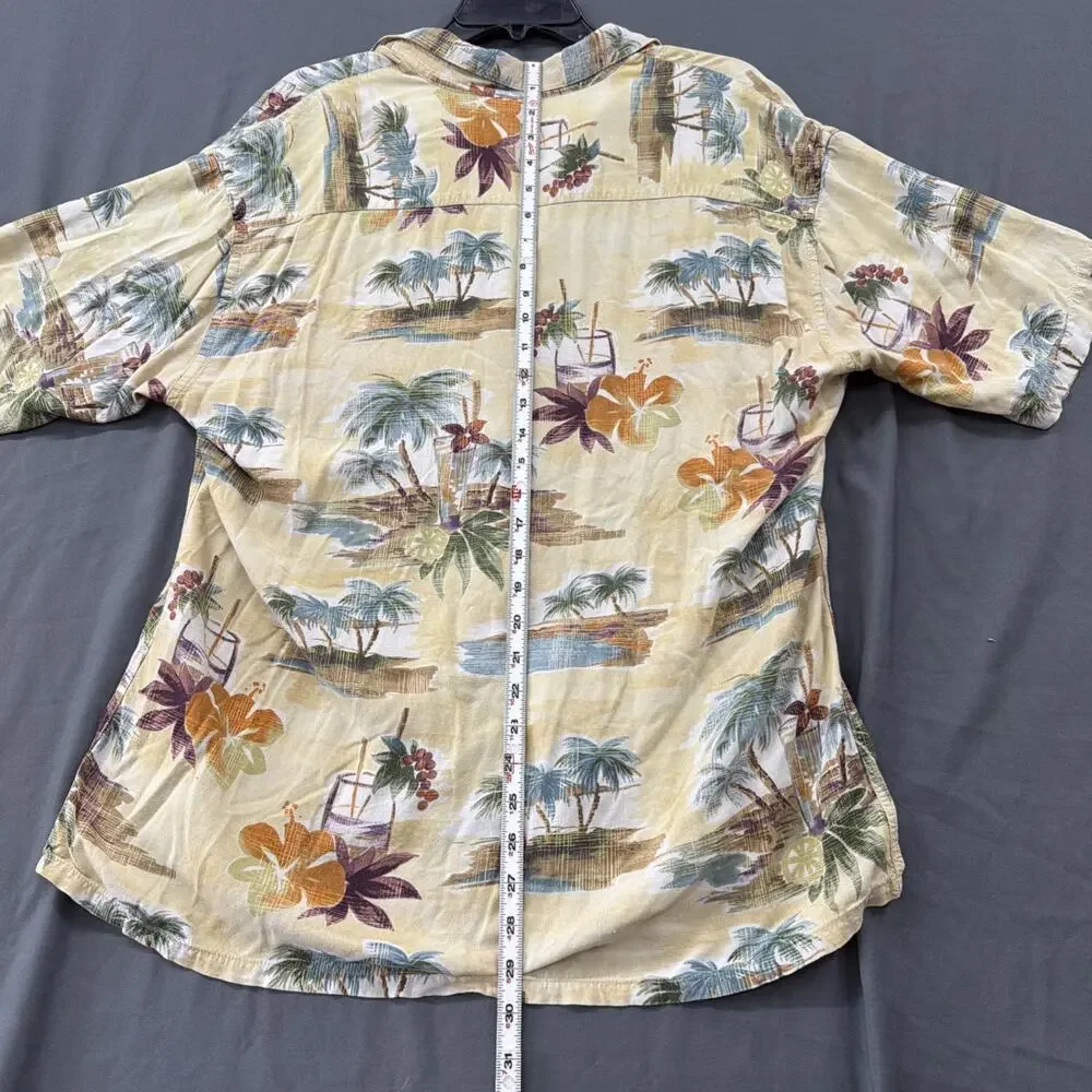 Campia Moda Hawaiian Shirt Men's L Floral Short Sleeve Button Up